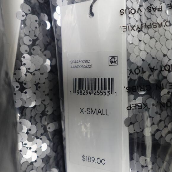 Calvin Klein Sequin Midi Dress Silver- Medium - Picture 3 of 9